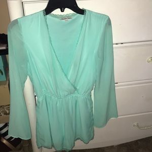 Tiffany Teal Chiffon Romper